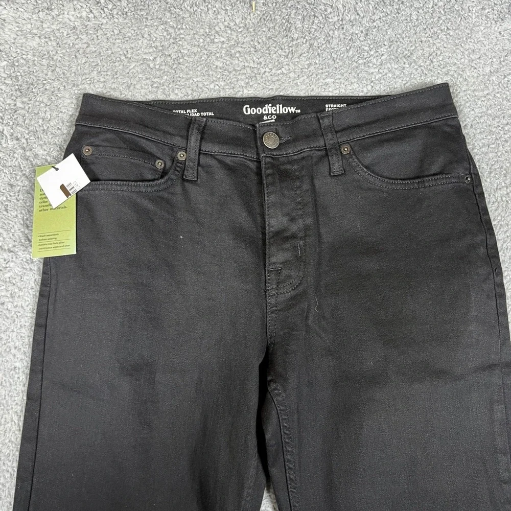 Goodfellow Jeans Mens 30x32 Black New Total Flex Stretch Denim Straight